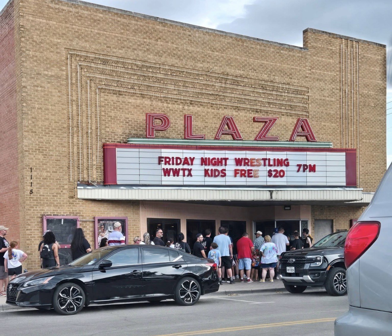 Fans arriving at Main Event Plaza for Friday Night Wrestling